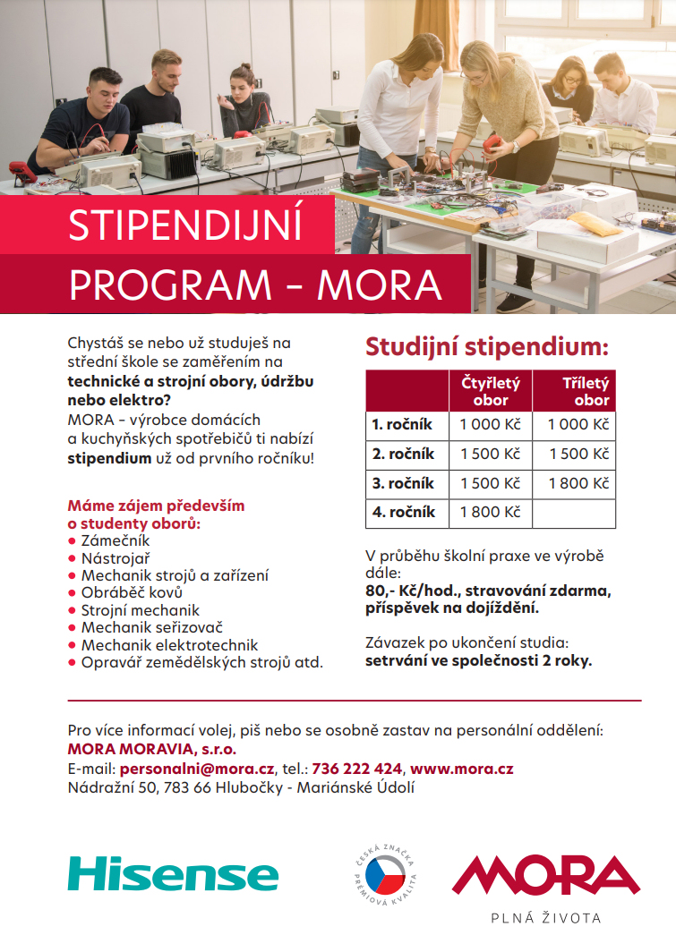 Stipendijní program MORA – informační leták