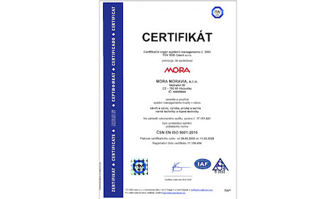 Certifikát ISO 9001