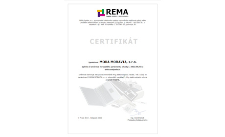 Certifikát REMA